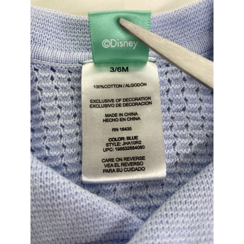 Disney Baby Lilo and Stitch One Piece Blue Knit Cotton Romper Size 3-6 Months - Picture 4 of 7